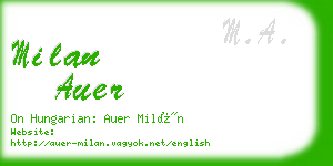 milan auer business card